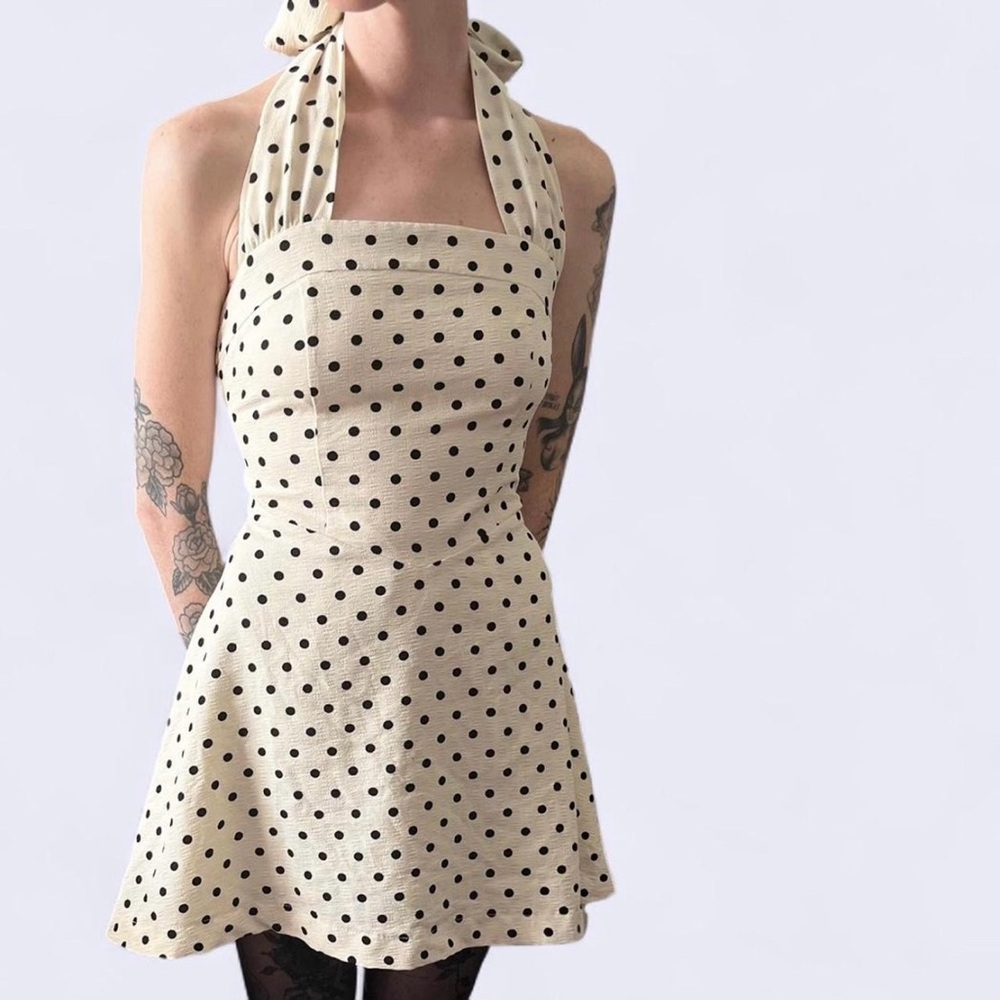 American Vintage Polka Dot Halter Dress